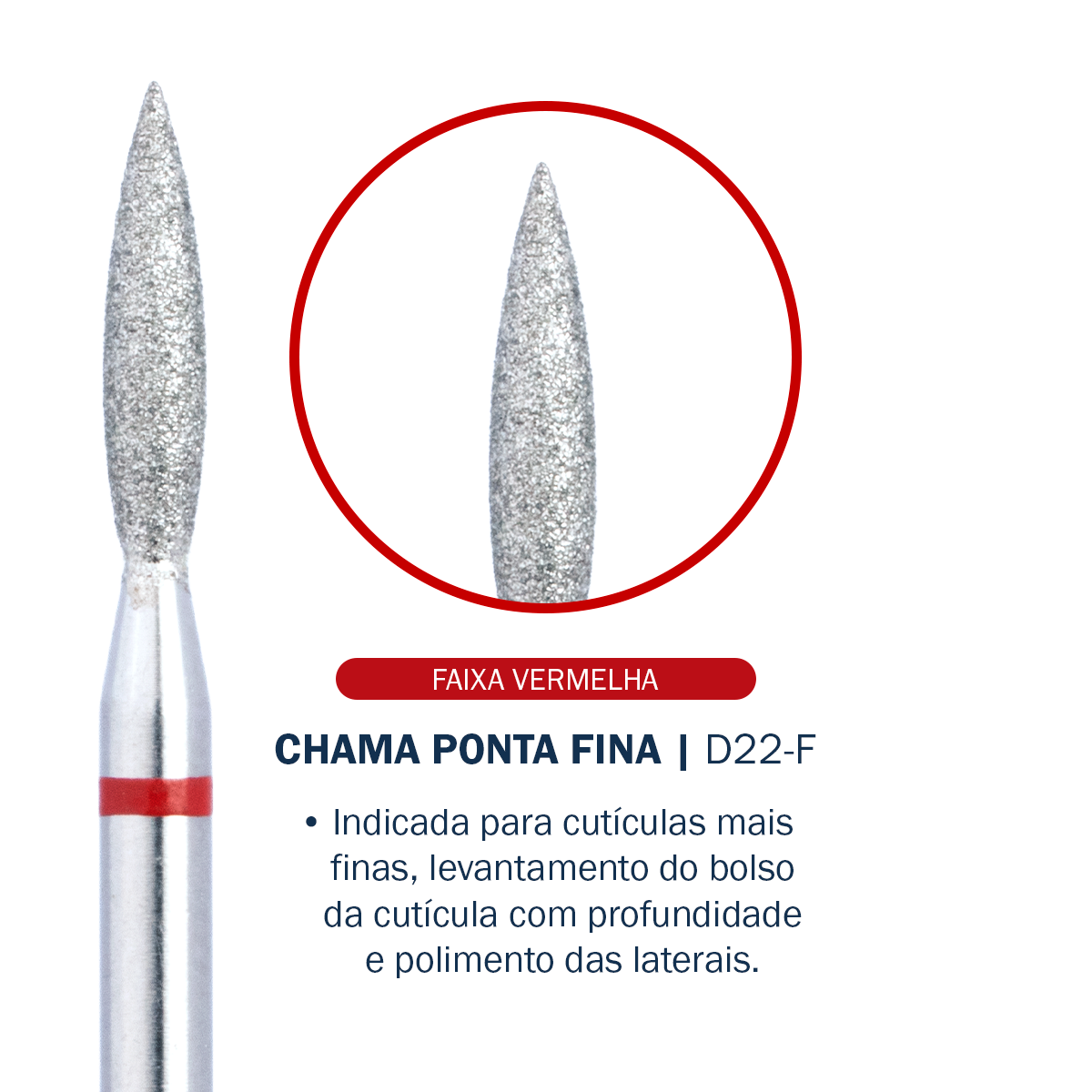 Broca Chama Ponta Fina – D22-F - Diamantada | Bluwe