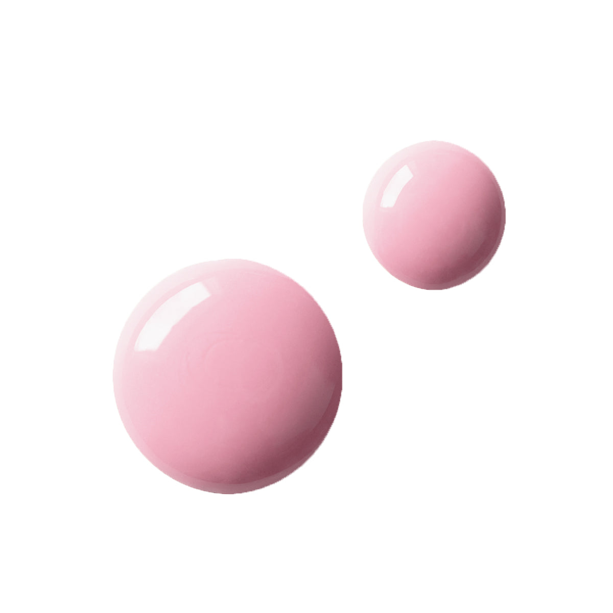 Duas gotas do produto top coat camuflagem de cor rosa, nomeado querido pink