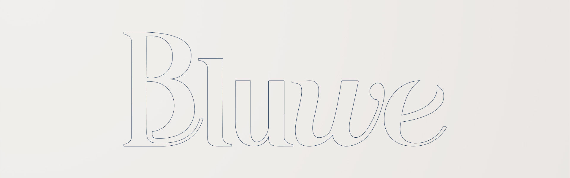 banner com fundo branco e o logotipo da Bluwe vazado