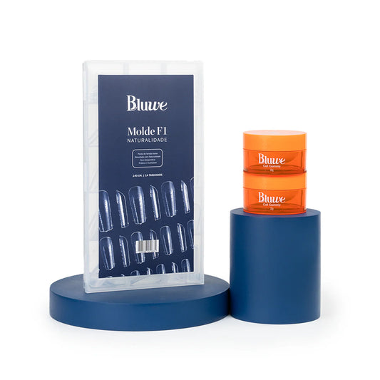 Kit Naturalidade Brasileira: Molde F1 + 2 Géis Gummys (Pink Flash + Bege Flash)