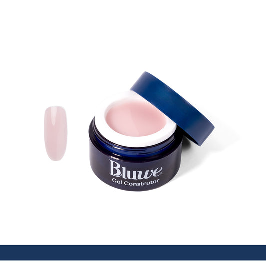 Pote do gel construtor de 10g, da marca Bluwe, na cor natural pink