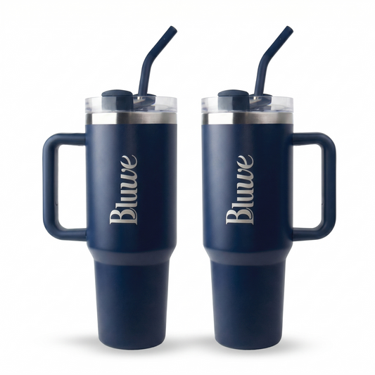 Combo: 2 Copos Térmico Bluwe 1,2 l com canudo inox