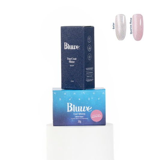 Kit Gel Shine Quartzo Rosa +Top Coat Shine Solar