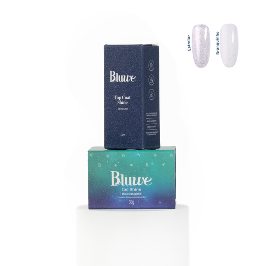 Kit Gel Shine Branquinho + Top Coat Shine Estrelar